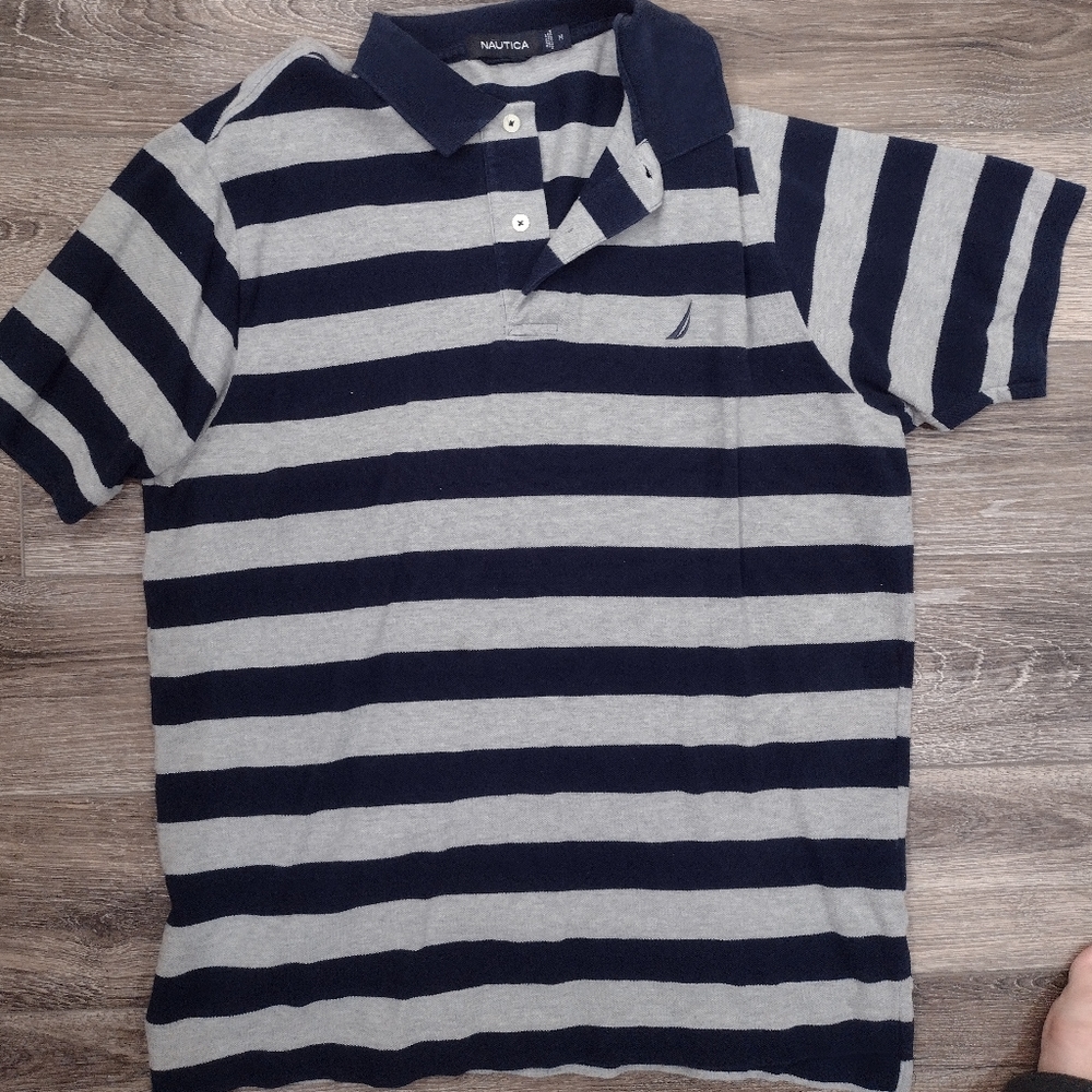 Nautica Men's Striped Polo Shirt in Size Medium